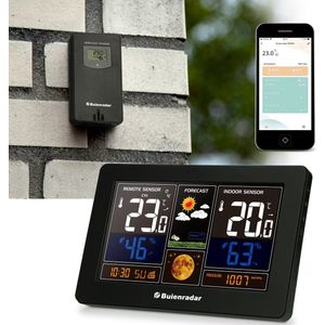 Buienradar BR900 - 3-in-1 Wifi Weerstation - Met App en draadloze Buitensensor - Zwart