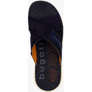 Bugatti leren heren slippers donkerblauw - Maat 41