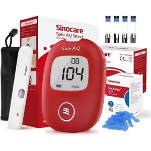 Sinocare® Glucosemeter - Bloedsuikermeter - Startpakket - Glucose revolutie - Glucosemeter - Glucomètres- Startpakket - Alles in één set - Inclusief GRATIS 25 Teststrips & Lancettes - Inclusief Hoesje - mmol/l - mg/dl