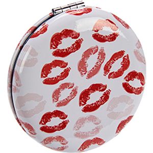 Arte Regal Make-upspiegel Lippen Rond 8 X 2,4 Cm Glas Wit/rood