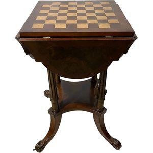 Barokstijl bijzettafel inklapbaar schaakbord [Baroque] [Woonkamer] [Luxe] [Interieur] [Schaakbord]