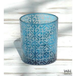 theelichthouders/kaarsenhouder Windy Hill  June blauw medium - doos 6 stuks