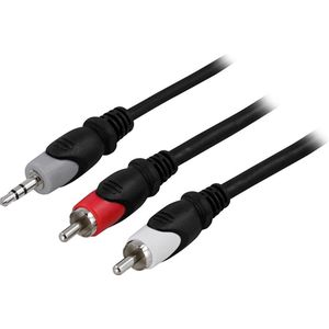 DELTACO MM-138, 3.5mm 2 x RCA Multi kleuren audio kabel, 0.5m
