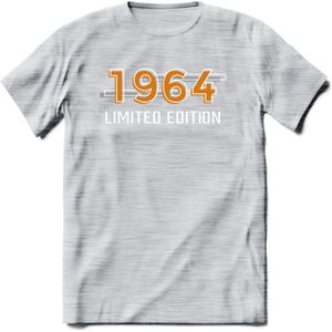 1964 Limited Edition T-Shirt | Goud - Zilver | Grappig Verjaardag en Feest Cadeau Shirt | Dames - Heren - Unisex | Tshirt Kleding Kado | - Licht Grijs - Gemaleerd - L