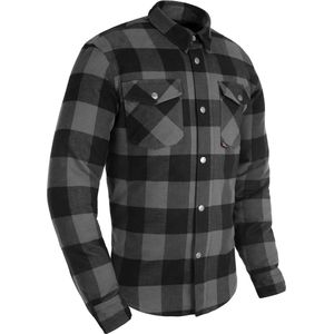 Grijs/Zwart Casual Lumberjack - Houthakkers shirt op de motor - Biker Overhemd - Chopper overhemd - met veilige CE-A-protectie M
