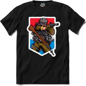 Tactical games | Airsoft - Paintball | leger sport kleding - T-Shirt - Unisex - Zwart - Maat 4XL
