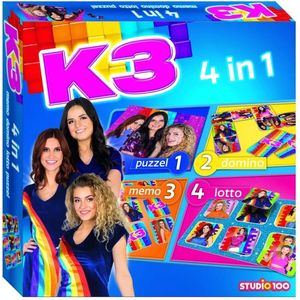 K3 Spel - 4 In 1 Spel - Mem - Domin - Puzzel en Lotto