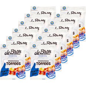 De Bron | Fruitjuice Toffees | 12 stuks | 12 x 90 gram