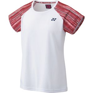 Yonex 16574 dames badminton tennis sportshirt - wit/rood - maat L