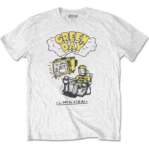 Green Day - Longview Doodle Heren T-shirt - L - Wit