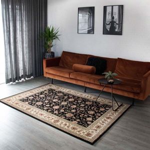 Design perzisch tapijt Royalty - zwart/crème 80x150 cm