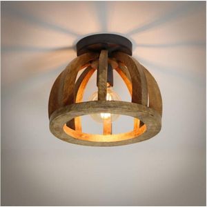 Plafondlamp Gebogen houten spijl mangohout - naturel