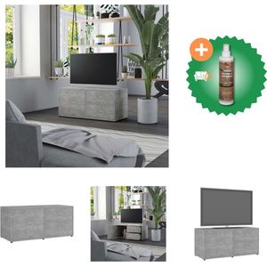 vidaXL Tv-meubel 80x34x36 cm spaanplaat betongrijs - Kast - Inclusief Houtreiniger en verfrisser