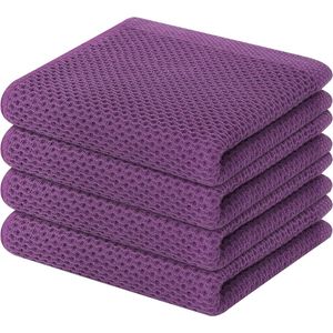 Theedoeken, 100% katoen, set van 4, 32 x 72 cm, zachte theedoeken, keukendoeken, absorberende keukenhanddoeken, dikke premium theedoek, vaatdoeken, schoonmaakdoekjes