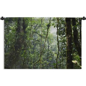 Wandkleed Diep in de jungle - Tropisch regenwoud Wandkleed katoen 90x60 cm - Wandtapijt met foto