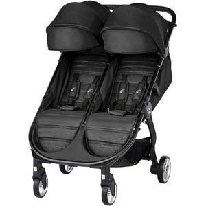 City Tour 2 Dubbele Kinderwagen Voor Broers En Zussen Voor Op Reis - Lichtgewicht - Opvouwbare En Draagbare Dubbele Kinderwagen - Pitch Black (Zwart)
