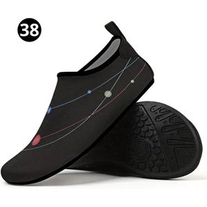 Livano Waterschoenen Voor Kinderen & Volwassenen - Aqua Shoes - Aquaschoenen - Afzwemschoenen - Zwemles Schoenen - Zwart - Maat 38
