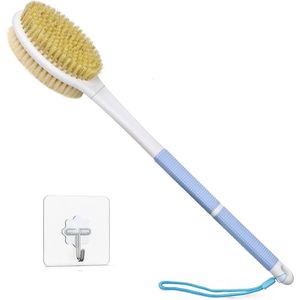 Badborstel met lange steel - 44 cm - geschikt voor rugmassage - lichaamsborstel