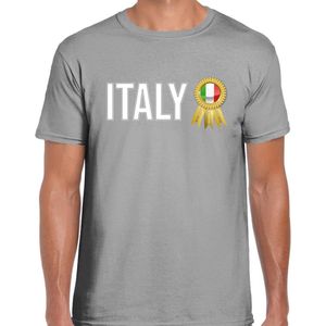 Bellatio Decorations Verkleed T-shirt voor heren - Italy- grijs - supporter - themafeest - Italie L