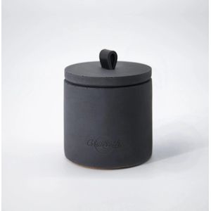 Betonnen binnenhaard „Dark” hoogte 14cm - zwart leren handvat