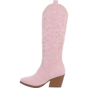 ZoeZo Design - laarzen - lange laarzen - western laarzen - cowboylaarzen - suedine - - roze - maat 41