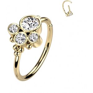 Buigbare ring cluster steen 0.8X8 gold plated