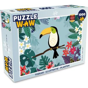 Puzzel Toekan - Planten - Bloemen - Kinderen - Dieren - Kids - Legpuzzel - Puzzel 1000 stukjes volwassenen