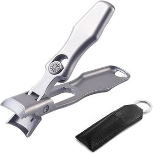 Draagbare nagelknipper - roestvrij staal - multifunctioneel - met lederen hoes