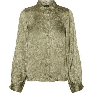 Vero Moda Blouse Vmsnakey Ls Midi Shirt Exp 10289937 Laurel Oak/snake Dames Maat - S