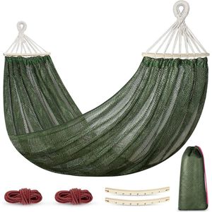 Gezellige Groene Net Hangmat voor Buiten Ontspanning
