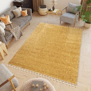 Tapiso Boho Vloerkleed Shaggy Tapijten Kwastjes Woonkamer Maat- 300x400