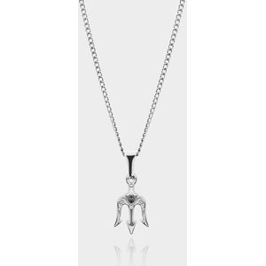 Drietand Hanger Ketting - Zilveren Trident Pendant Ketting - 50 cm lang - Ketting Heren met Hanger - Griekse Mythen - Olympus Jewelry