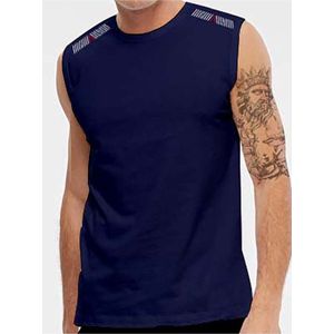 Miami Beach | Mouwloos T-shirt | Zonder mouw | Tanktops | Singlet | Klimcontrole | Maat S | Marineblauw