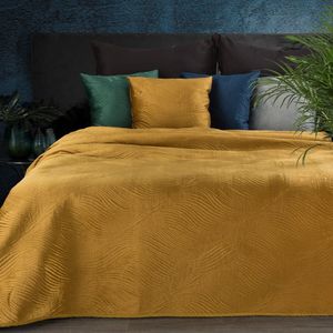Oneiro’s luxe RIA Type 5 Beddensprei Oker - 220x240 cm – bedsprei 2 persoons - beige – beddengoed – slaapkamer – spreien – dekens – wonen – slapen