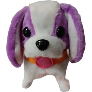 Puppy met geluid- schattig speelgoed hondje blaft en loopt Paarse oren