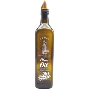 Oliefles - met Schenktuit – 750 ml - Olijfolie Fles - Azijnfles - Groen