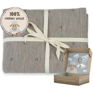 Wollen Babydeken 100% Merinowol - Winterdeken voor Pasgeborenen - 75 x 100 cm - Ideaal voor Kinderwagen en Babyzitje