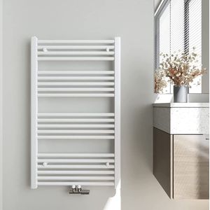 THERMLAND Handdoekradiator, Standaard, 600x1000 mm, WIT, Radiator, Handdoekrek, Badkamerradiator, Verwarming Badkamer, Handdoekrek Radiator, Badkamerverwarming, Badkamer Radiator, Designradiator