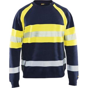 Blaklader Multinorm sweatshirt 3459-1760 - Marine/High Vis Geel - M