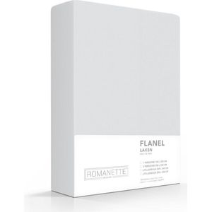 Romanette Flanellen Laken - Zilver - 1-persoons (150x250 Cm)