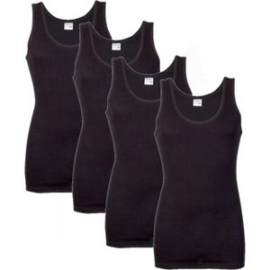 Set van 4x stuks grote maten Beeren heren hemd zwart - Classic heren singlet zwart plussize, maat: 4XL