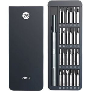 Xainy - Deli 25-delige Professionele Precisie Schroevendraaierset Magnetisch - Gereedschapset - Schroevendraaiers klein - RVS Bitset Torx - Handgereedschap / reparatieset Laptop | Camera | iPhone | Macbook | Horloges | Consoles | vaderdag cadeau
