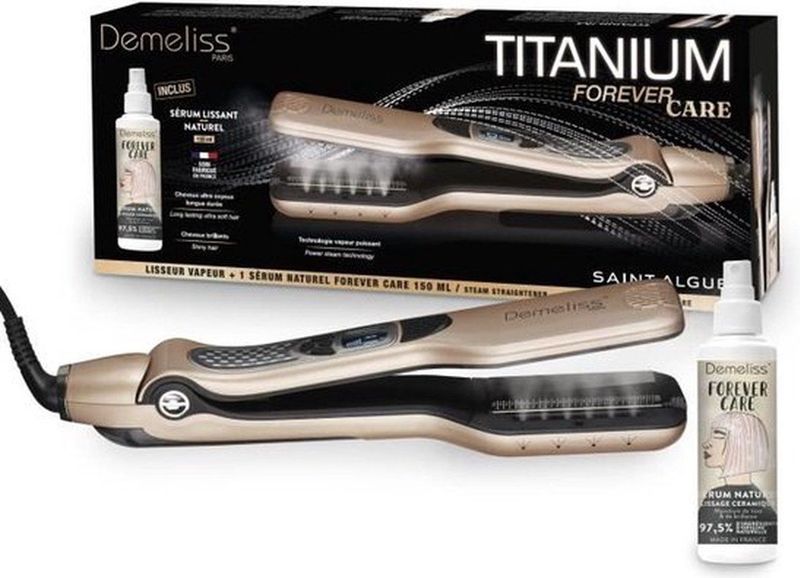 Forever Care Box - SAINT ALGUE - Demeliss Steam Straightener - Titanium - Inclusief beschermend serum