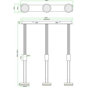 LED Hanglamp - Hangverlichting - Torna Franco - 21.6W - 3-lichts - Warm Wit 3000K - Dimbaar - Rond - Mat Antraciet - Aluminium