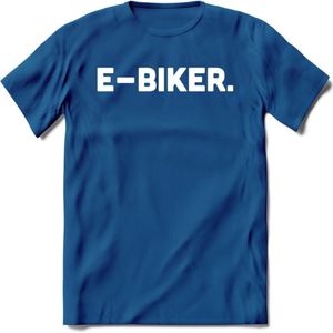 E-bike Fiets T-Shirt | Wielrennen | Mountainbike | MTB | Kleding - Donker Blauw - S