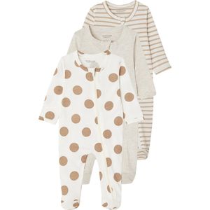 Vertbaudet Set van 3 pyjama's van jersey met rits BASICS