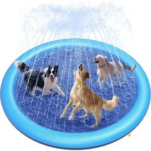 Hondenspatkussen antislip - grote honden - 058 mm dik - hondenzwembaden - hondensproeier - waterspeelgoed - blauw - 170 cm Hondenbad