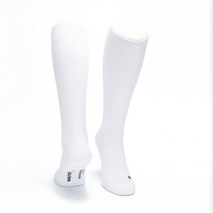 WeirdoSox - Compressie sokken - 38cm Hoog - Steunkousen voor vrouwen en mannen - 1 paar - Wit 43/46 - Ideaal als compressiekousen hardlopen - compressiekousen vliegtuig