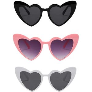 Squad-deal: Hartjes zonnebril - roze, wit en zwart - festival / hippie / techno / Rave bril / bride to be / vrijgezellenfeest vrouw / bachelor party / bachelorette / hart / hartvorm / carnaval / accessoires / feest / gekke / verkleed / valentijn