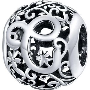 Letter C romantisch bedel | alfabet bead | Zilverana | geschikt voor alle bekende merken | 925 zilver | moederdag